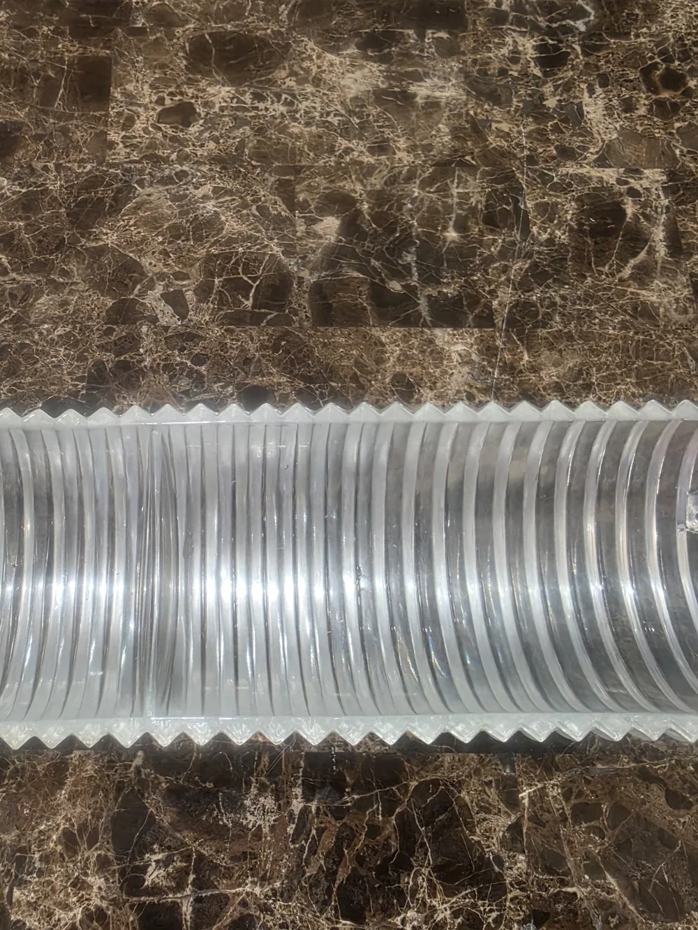 Source Unknown Clear Glass Ribbed Rectangular Serving Tray